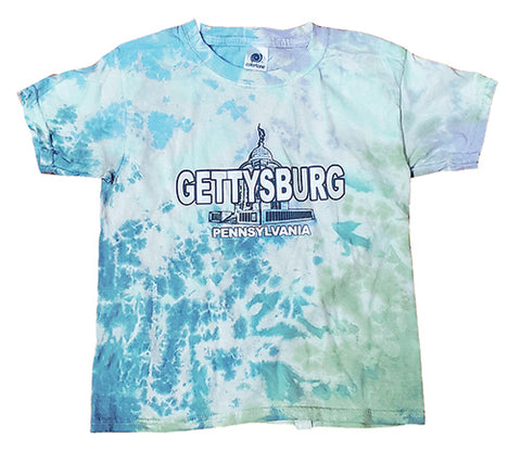 Gettysburg Monument Tye Dye Youth Tee