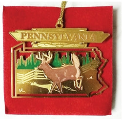 Pennsylvania Deer Brass Ornament