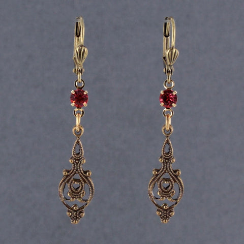 Victorian Earring Dangle Ruby