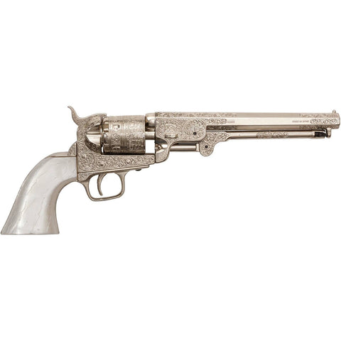 M1851 Replica Engraved Silver Navy Pistol