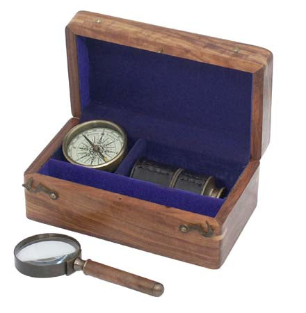 Telescope, Compass & Magnifying Glass Boxed Set
