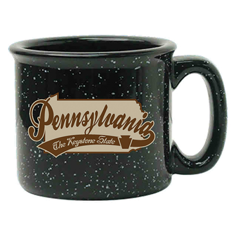 PA OUTLINE BLACK SPECKLED MUG