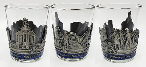 Gettysburg Pewter Shot w/Glass