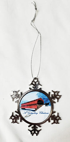 A Gettysburg Christmas Metal Snow Ornament