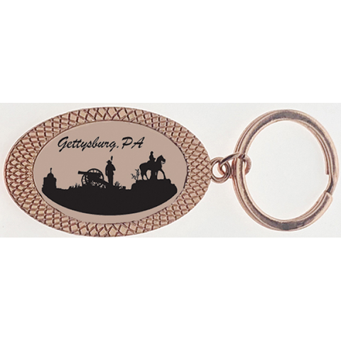 Gettysburg Rose Gold Oval Keychain