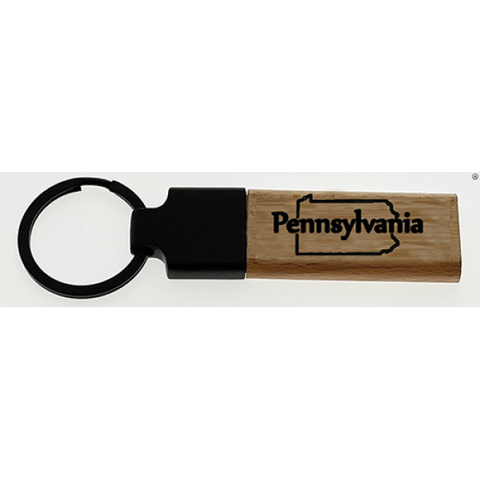 PA WOOD/BLACK KEYCHAIN