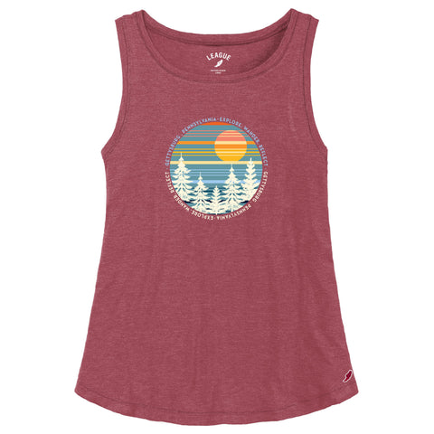 Explore Ladies Heather Burgundy Tank