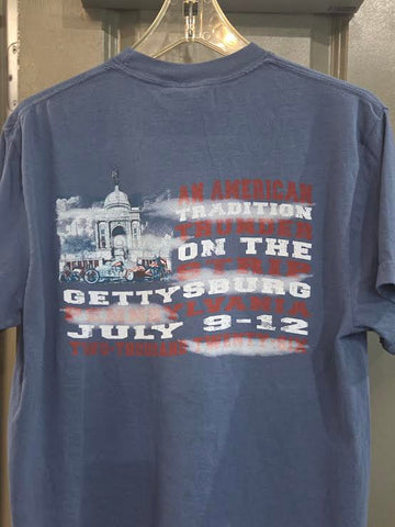 Dude Flag Gettysburg Monument Motorcycle Tee
