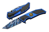 Police Camo Liner Lock Knife