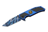 Police Camo Liner Lock Knife