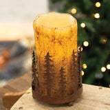 Rusty Winter Forest Pillar Holder