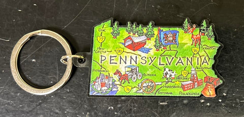 Penn State Rope Key Chain Pennsylvania State Map Key Chain – Gettysburg Museum Store