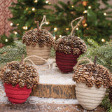 Tan Acorn Glittered Ornament
