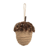 Tan Acorn Glittered Ornament