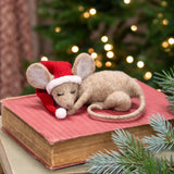 Christmas Sleeping Mouse Felted Ornament