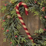 Red & Natural Jute Candy Cane, Medium