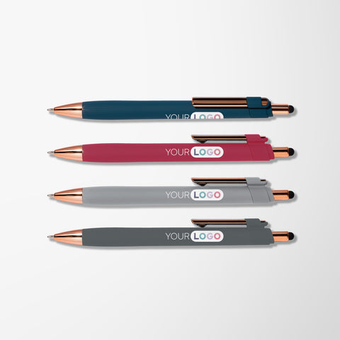 Full Color Monroe Stylus Pen With Rose Gold Trim