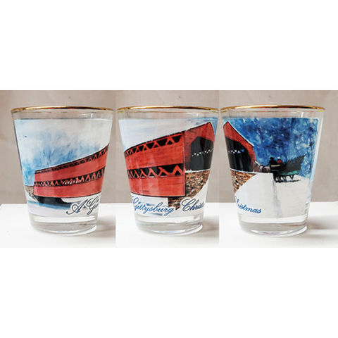 A GETTYSBURG CHRISTMAS SHOT GLASS
