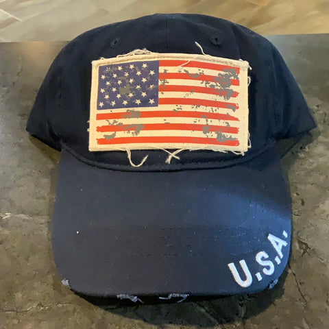 US Rustic Flag Hat navy