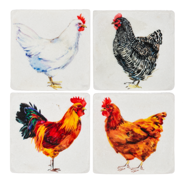 Chicken Roler Coaster Chicken/Rooster Coaster Set β Gettysburg Museum Store