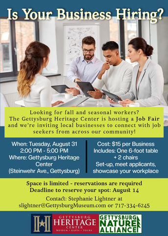 Fall Job Fair at the Gettysburg Heritage Center