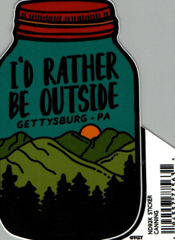 I'd Rather Be Outside Canning Sticker