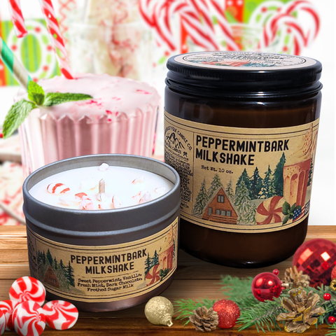 Peppermint Bark Milkshake | Winter Christmas Candle