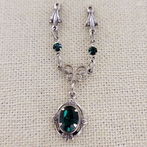 Delicate Victorian Necklace - Emerald