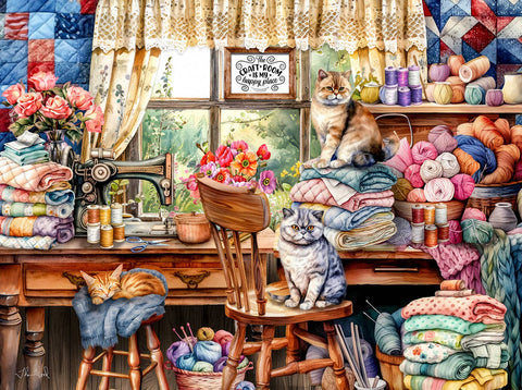 5166 Kittens Sewing Room 1000 pc Puzzle