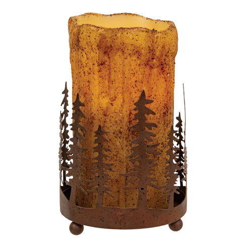 Rusty Winter Forest Pillar Holder