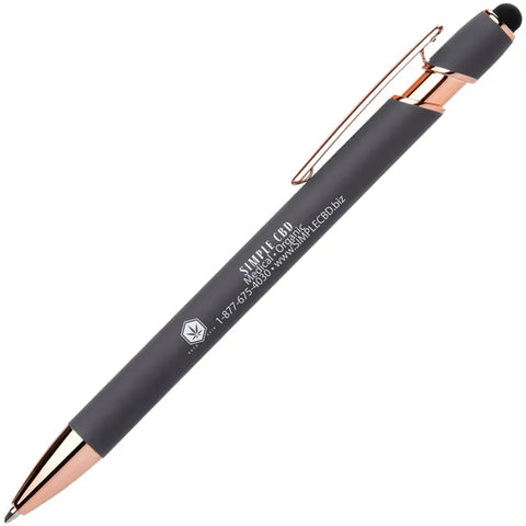 Alpha Soft Touch Gel Pen w/ Rose Gold Trim