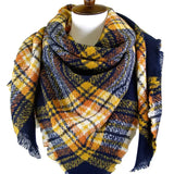 Women's Plaid Pattern Square Blanket Scarf Wrap