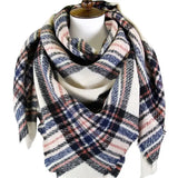 Women's Plaid Pattern Square Blanket Scarf Wrap