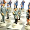 Chess Set - Civil War Resin Chessmen On Grey Board