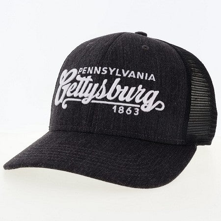 Melange Black/Black Trucker - Gettysburg Script