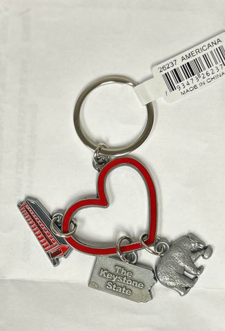 PA Heart Charm Keychain