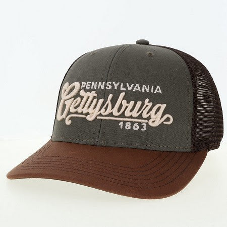 Gettysburg Pa 1863 Olive/Brown Oil Cloth Trucker Hat