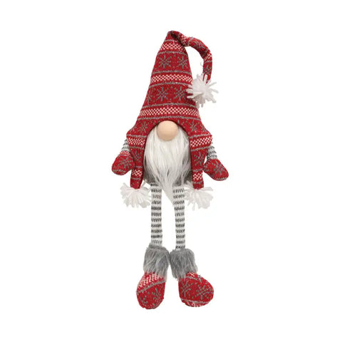 Small Red Sweater Dangle Leg Gnome