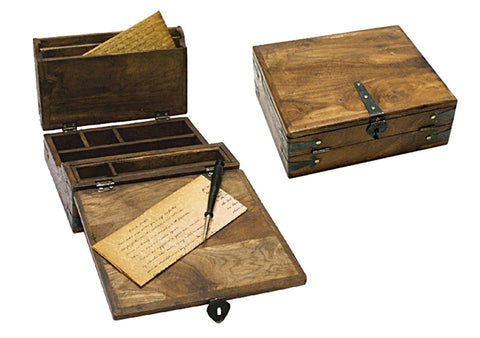 Distressed wood folding writing desk
